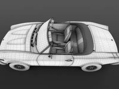 FIAT 124 Spider 1978 Low-poly 3D model