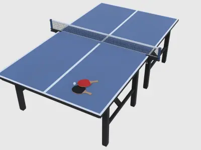 Table Tennis Set - Game Ready Low-poly 3D model