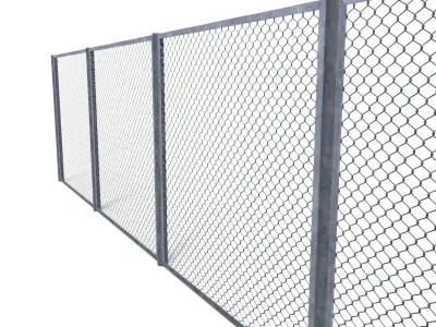 Low Poly Modular Fence 19 Low-poly 3D model