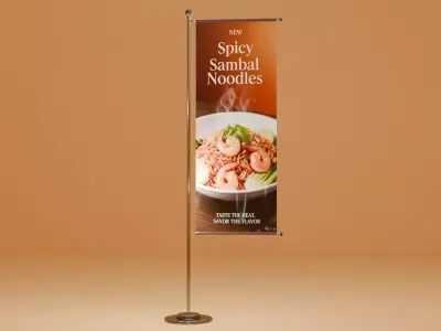 3D Banner Stand Low-poly 3D model