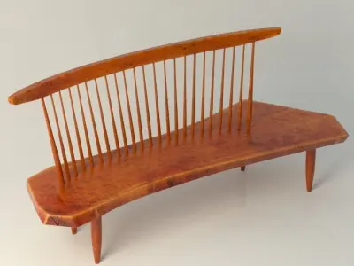 Nakashima Bench Chair 3D model
