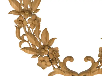 Carved picture frame STL 3D model 47