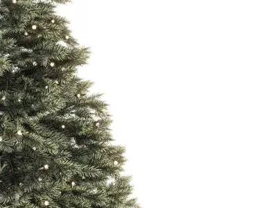 Christmas fir tree with gifts and garland 3D model