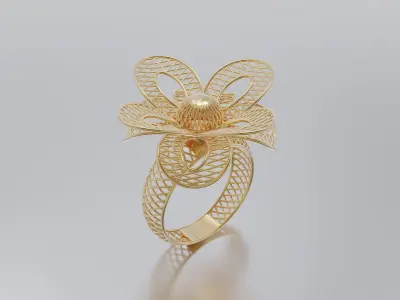 woman ring 3D print model 11