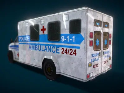 Ambulamce Car Low-poly 3D model