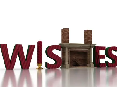 Christmas Decorative Element-Wishes 3D model