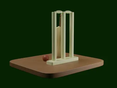Sports 3D Model cricket wicket - cricket wicket 3D print model