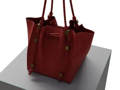 Charleskeith Women Tote Bag Trapeze Cube Low-poly 3D model