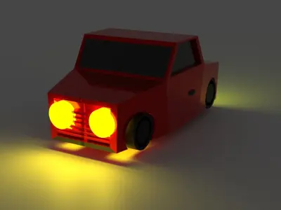cartoon car Low-poly 3D model