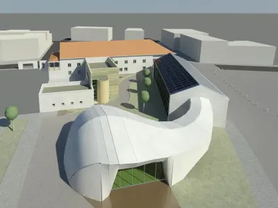 CasaCultura building with curvy shape 3D model
