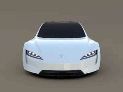 Tesla Roadster White 3D model