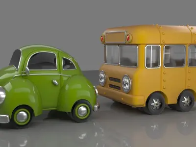 lovely car  bus fantasy toy  3D model