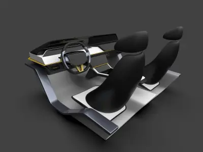 Car interior concept 3D model