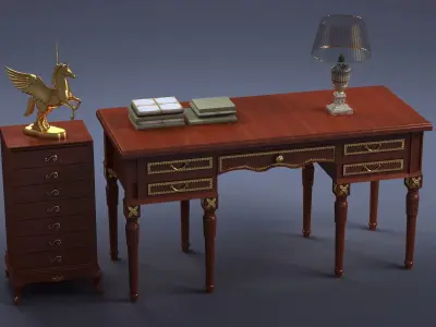 cabinet cabinet wardrobe sofa bed table bookshelve 3D model