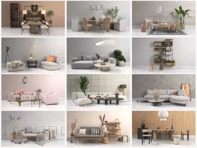 Archmodels vol 274 for 3dsmax - 12 furniture sets 3D model
