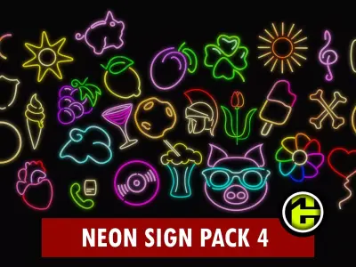 Ultimate Neon Sign pack 4 Low-poly 3D model