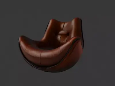 Modern Soft Leather Lounge Chair 3D model