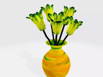 Vase with Flowers Free 3D model