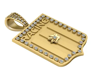 RACING WORD PENDANT 3D PRINTABLE MODEL 3D print model