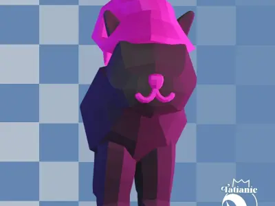 Low poly cat Free 3D print model