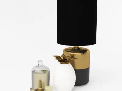 Table Lamp and Pineapple 3D model