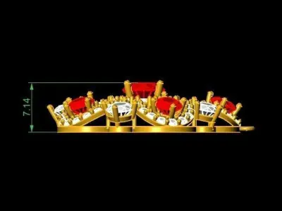 Luxury Flower Diamond Pendant Jewelry 878 3D print model