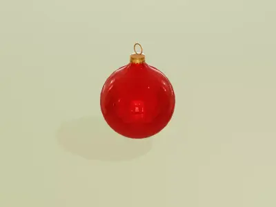 realistic red x-mas tree decorations Free low-poly 3D model
