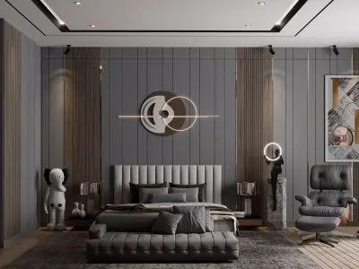  Modern luxury style bedroom 3D model 3D model