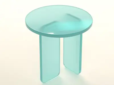 Abstract Clear Turquoise Side Table Free 3D model