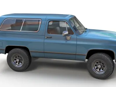 American offroad car Low-poly 3D model