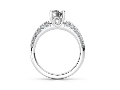 aj-09 solitaire diamond engagement ring gold 3D print model