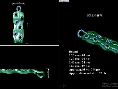 Pendant Earrings combo - 4879 3D print model