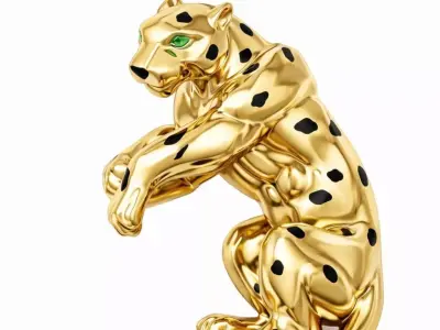 Pendant Hanging Panther Tiger Pendant Gold Pendant  3D print model