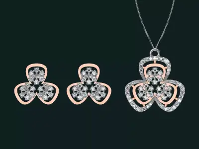 20 unique gold Pendant Set designs  3D print model