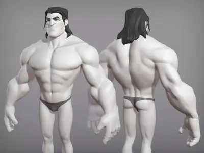 Cartoon male character Sam base mesh 3D model