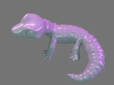 Cute Smiling Gecko 3D model