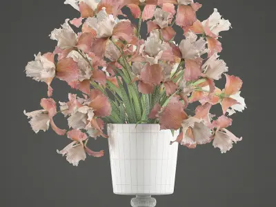 Flower bouquet iris 3D model