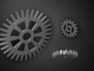 Gear - simle hard surface models of cogwheels Low-poly 3D model