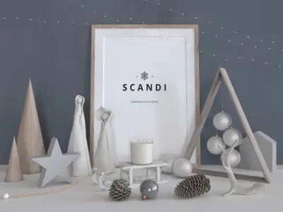 Scandi - Christmas Decoration Set 02 3D model