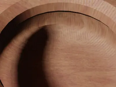 Bowl in scratch wood material  Low-poly 3D model