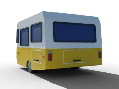 Caravan camper trailer with propane tanks Low-poly 3D model