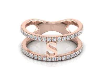 Jewelry Alphabet Ring S 3D print model