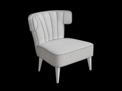 Sutton Velvet Accent Chair 3D model
