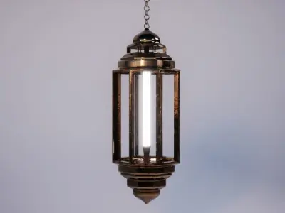 Bronze Lantern - UE Free low-poly 3D model