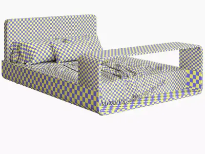 Boomerang Sliding Bed-Modern Minimalist 3D Furniture Model Low-poly 3D model