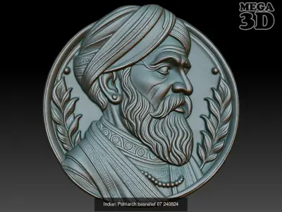 Indian Patriarch basrelief Pack A 240824 3D Model Collection