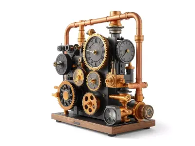 Steampunk Gear Machine model pack Low-poly 3D model