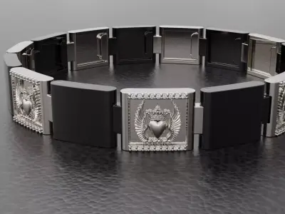 MEN CREST BRACELET 3D print model