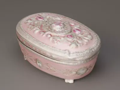 Elegant Oval Jewelry Box Timeless Luxury 3D model