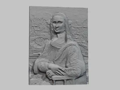 Mona Lisa relief sculpture for CNC routers and 3D printing  Free 3D print model